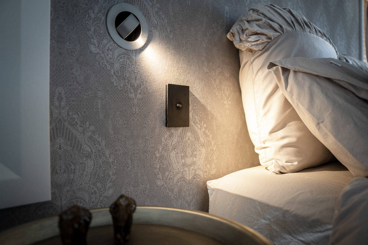 Close-Up Detail Shot of Bedroom Feature Wall Paper