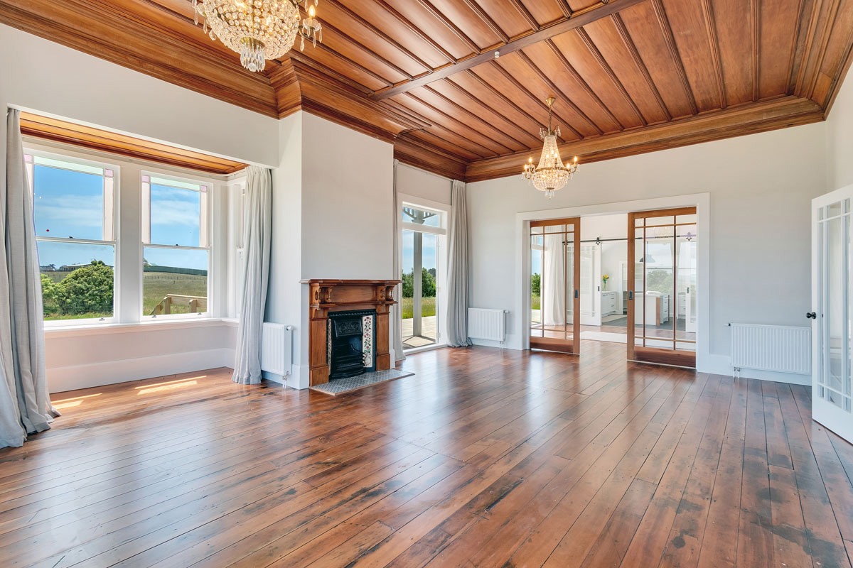 Restored heritage home living area