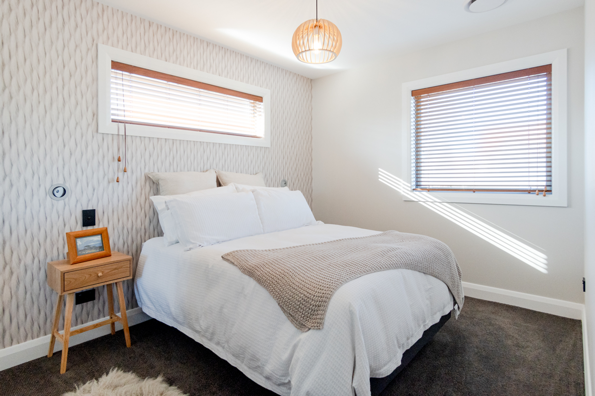 Wall Papered Feature Wall in Residential Bedroom